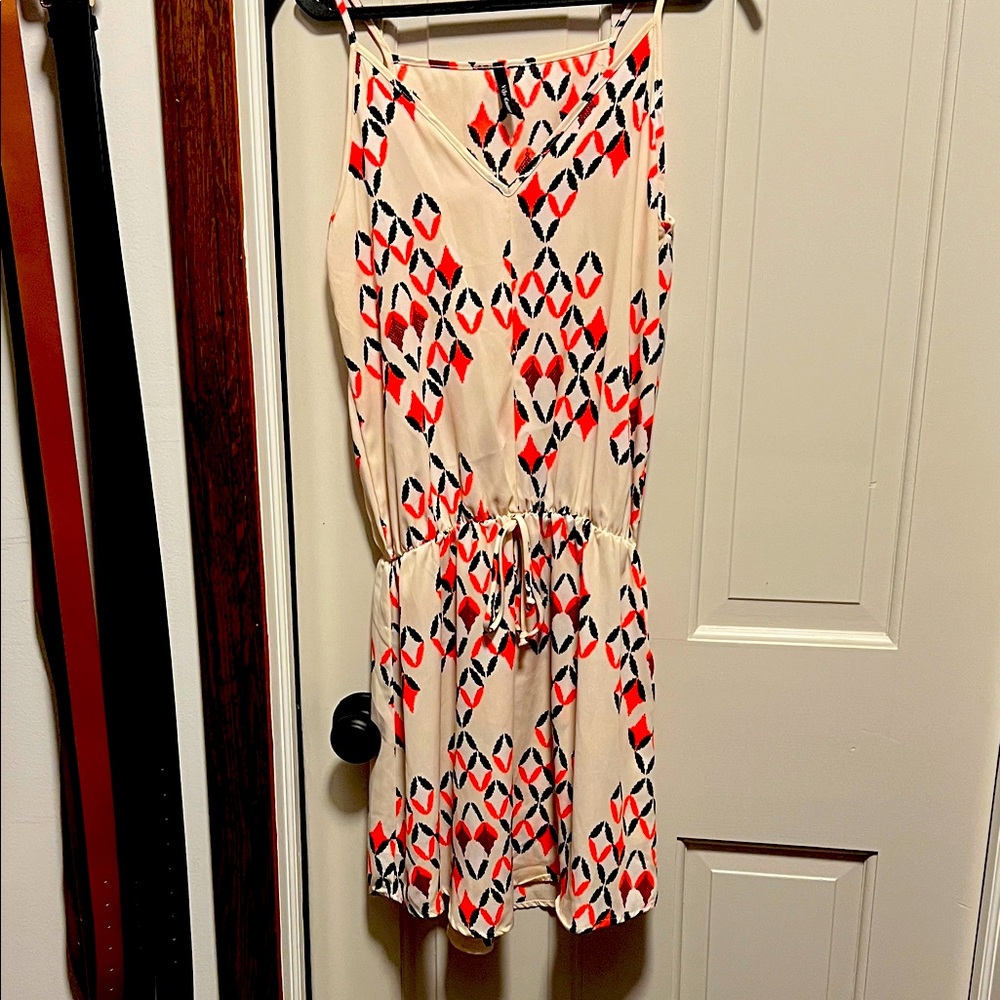 Vijo Couture Sleeveless Dress with Bold Pattern